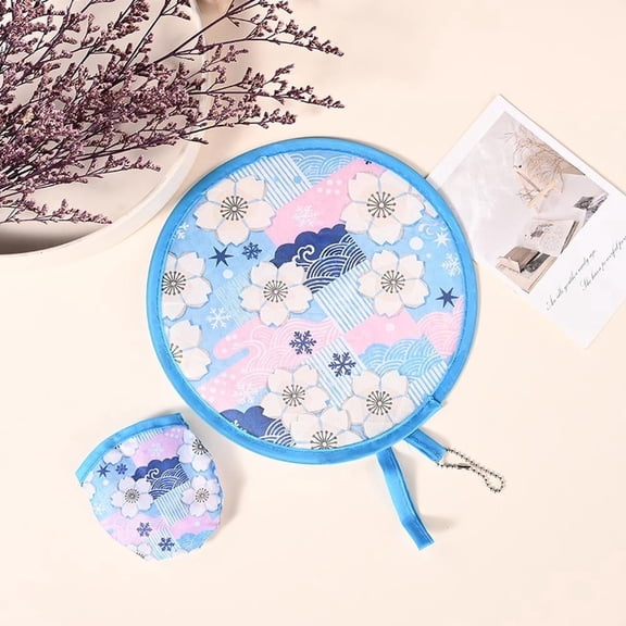 Round Foldable Hand Fans, Japanese Style Handheld Folding Fans, Portable Fans For Wedding Guests, Bridal Party Favors, Summer Outdoor Events & Travel