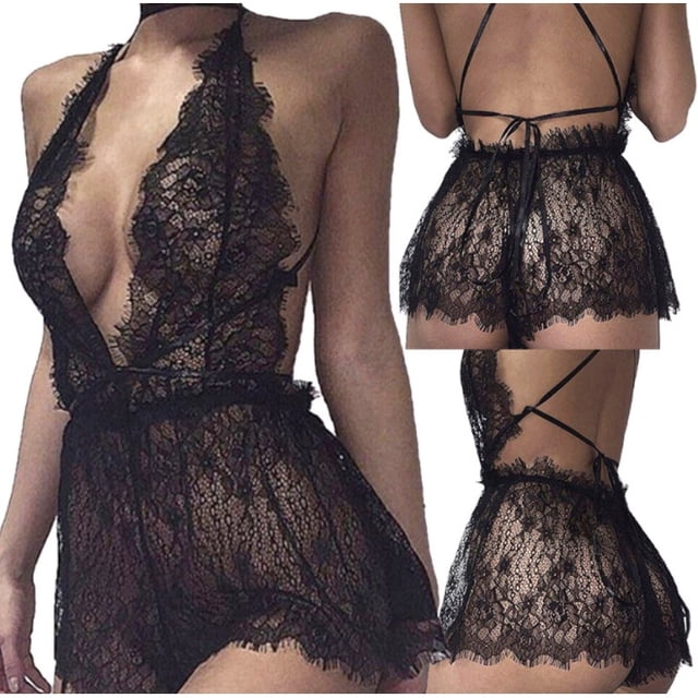 Lencería de encaje Sexy para mujer Babydoll tanga tanga ropa interior ropa de dormir M-XXLpangjing