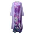 thumbnail image 4 of Robes d'Été pour les Femmes 2022 Femmes Casual Print Robe Col Rond Manches Robe Demi Manches en Mousseline de Soie Châle Cardigan Deux Ensemble, 4 of 8