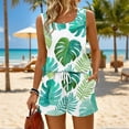 thumbnail image 4 of 2 Piece Sets for Women Tropical Summer Casual Sleeveless Shorts Outfit Lounge Travel Casual Matching Outfit, 4 of 5