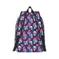 thumbnail image 2 of Naloa Skull flower blue Canvas Backpack for Men Women Rucksack Casual Travel Daypack College Tote Satchel Bookbag for Teens-Medium, 2 of 7
