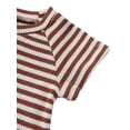thumbnail image 5 of Kiapeise Newborn Baby Girl Boy Clothes Striped Waffle Knit Short Sleeve T Shirt Shorts Set Summer Outfits for Toddler, 5 of 9