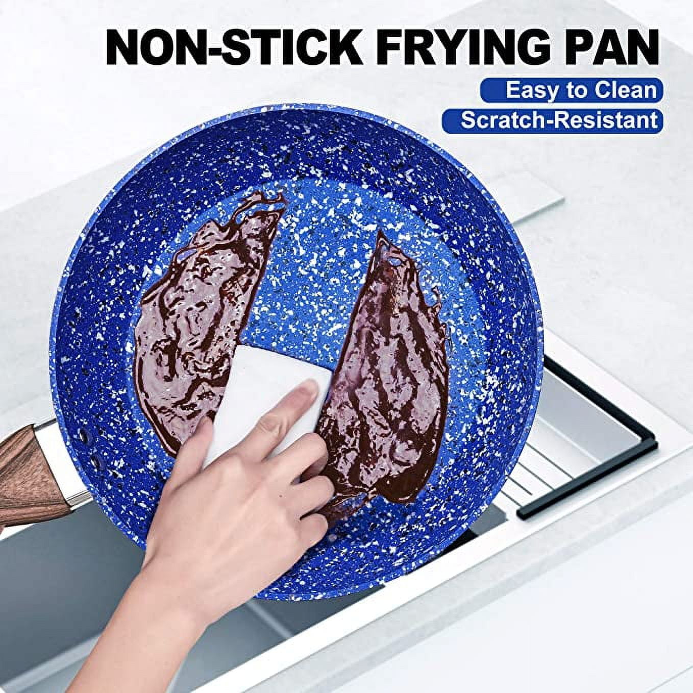 MICHELANGELO Frying Pan Nonstick 8+10, Multi-Purpose Nonstick