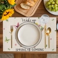 thumbnail image 4 of Spring Pig Placemats Set of 6, Butterfly Botanical Floral Rustic Placemats for Dining Table, Place Mats for Kitchen Tabletop, Waterproof Wipeable Dining Table Mats Set, 4 of 9
