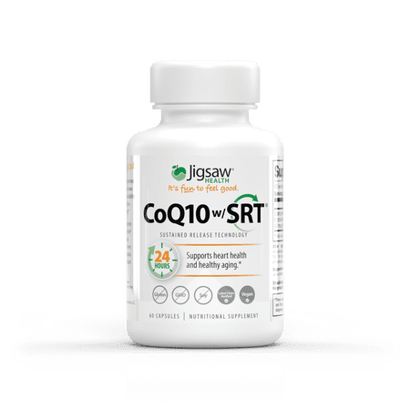 Jigsaw Health CoQ10 w/SRT | Clinically Tested MicroActive CoQ10 Capsules to Promote Heart Health, Brain Function & Energy Production, 60 Count