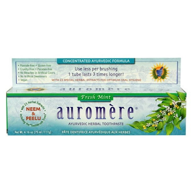 Auromere Ayurvedic Herbal Toothpaste, Fresh Mint, 4.16 Oz