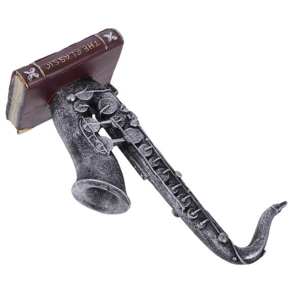 NIAIZEK Plated Silver Resin Saxophone Decoration cate Musical Instrument Craft for Home and Office