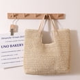 thumbnail image 3 of Bolsos de playa informales para mujer, bolsos y carteras de diseño de lujo, novedad de 2023, bolso de hombro grande con decoración hueca de papiro, 3 of 5