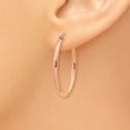 thumbnail image 3 of Real 14kt Rose Gold Oval Hoop Earrings; for Adults and Teens; for Women and Men, 3 of 4