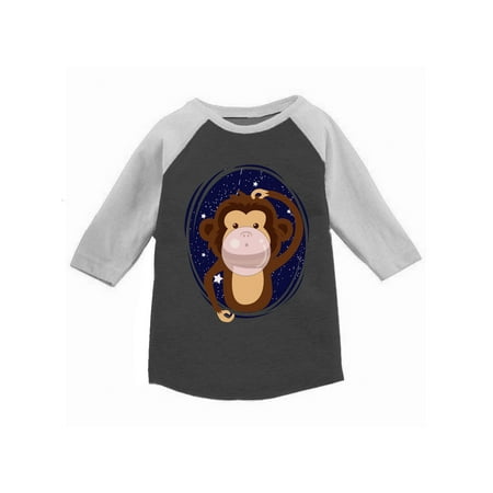 Awkward Styles Monkey Jersey Shirts for Toddler Monkey Birthday Tshirt Animal Lover Gifts Monkey with a Pink Chewing Gum T-shirts Baseball Tshirts for Kids Gifts for 5 Year