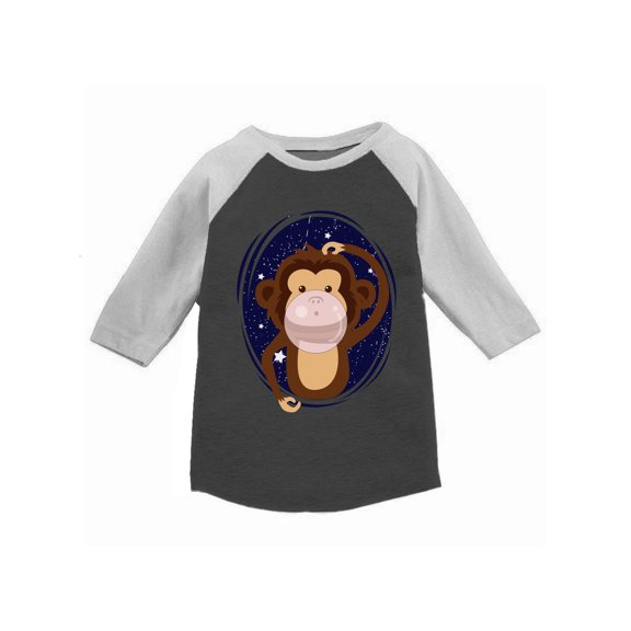 Awkward Styles Monkey Jersey Shirts for Toddler Monkey Birthday Tshirt Animal Lover Gifts Monkey with a Pink Chewing Gum T-shirts Baseball Tshirts for Kids Gifts for 5 Year old