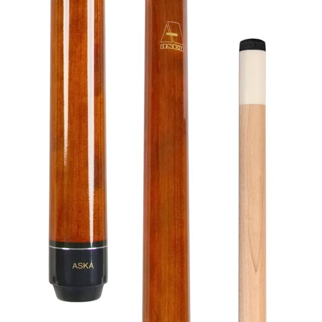 ASKA Brown 42" Short Pool Cue - 13.5 oz, Maple Shaft, 13mm Tip, Wrapless