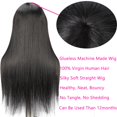 thumbnail image 4 of Silky Bone Straight Human Hair Wigs With Bangs None Lace Front Wigs For Women 180% Density Unprocessed Brazilian Virgin Human Hair Wigs Machine Made Glueless Wigs 20inch, 4 of 6