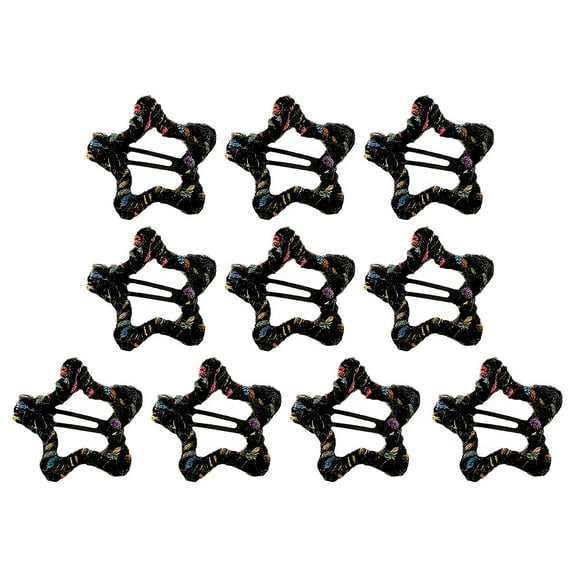 DESIGNICE 10Pcs Stars Hair Clips,Metal Baby Girl Hair Clips,Toddler Hair Clips,Black