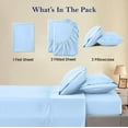 thumbnail image 4 of Split King 5 Piece Sheet Set - Breathable & Cooling, Luxury Sheets, 500 TC Egyptian Cotton Sheets, 100% Cotton Split King Sheet Set, 22-24" Inch Deep Pocket, Split King Size Light Blue Solid, 4 of 5