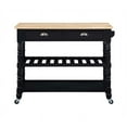 thumbnail image 4 of French Country Three-Tier Butcher Block Kitchen Cart with Drawers in Black Wood, 4 of 10