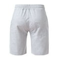 thumbnail image 4 of Men's Summer Fleece Hem Athletic Shorts Elastic Waist Drawstring Casual Gym Workout Bottoms Distressed Edge Lightweight Breathable Cotton Sweatshorts Gray, 4 of 5
