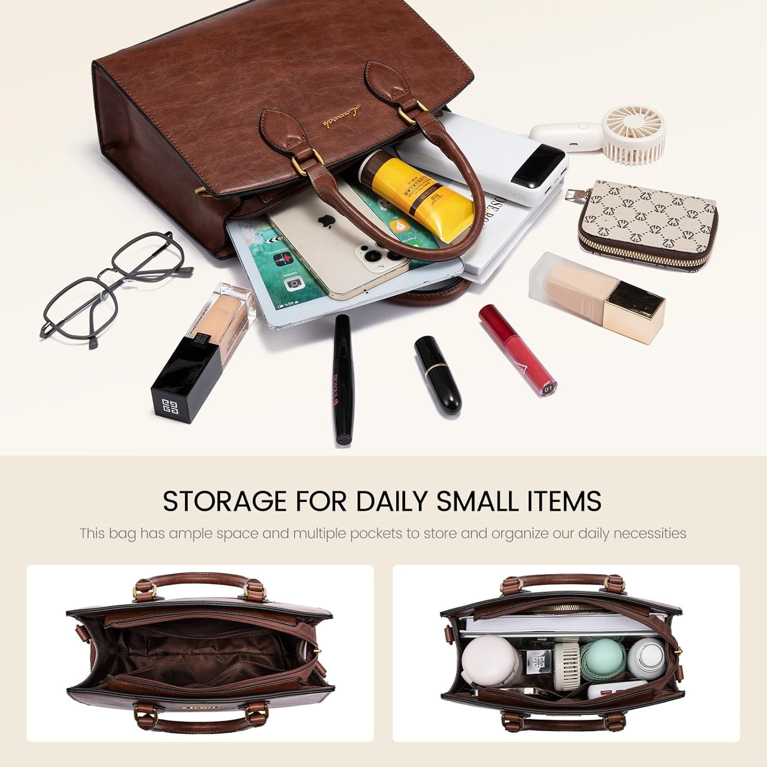 LOVEVOOK Purses and Handbags for Women, Vintage Tote Shoulder Bag Trendy, PU Leather Satchel Bag, Medium Ladies Hand Bag