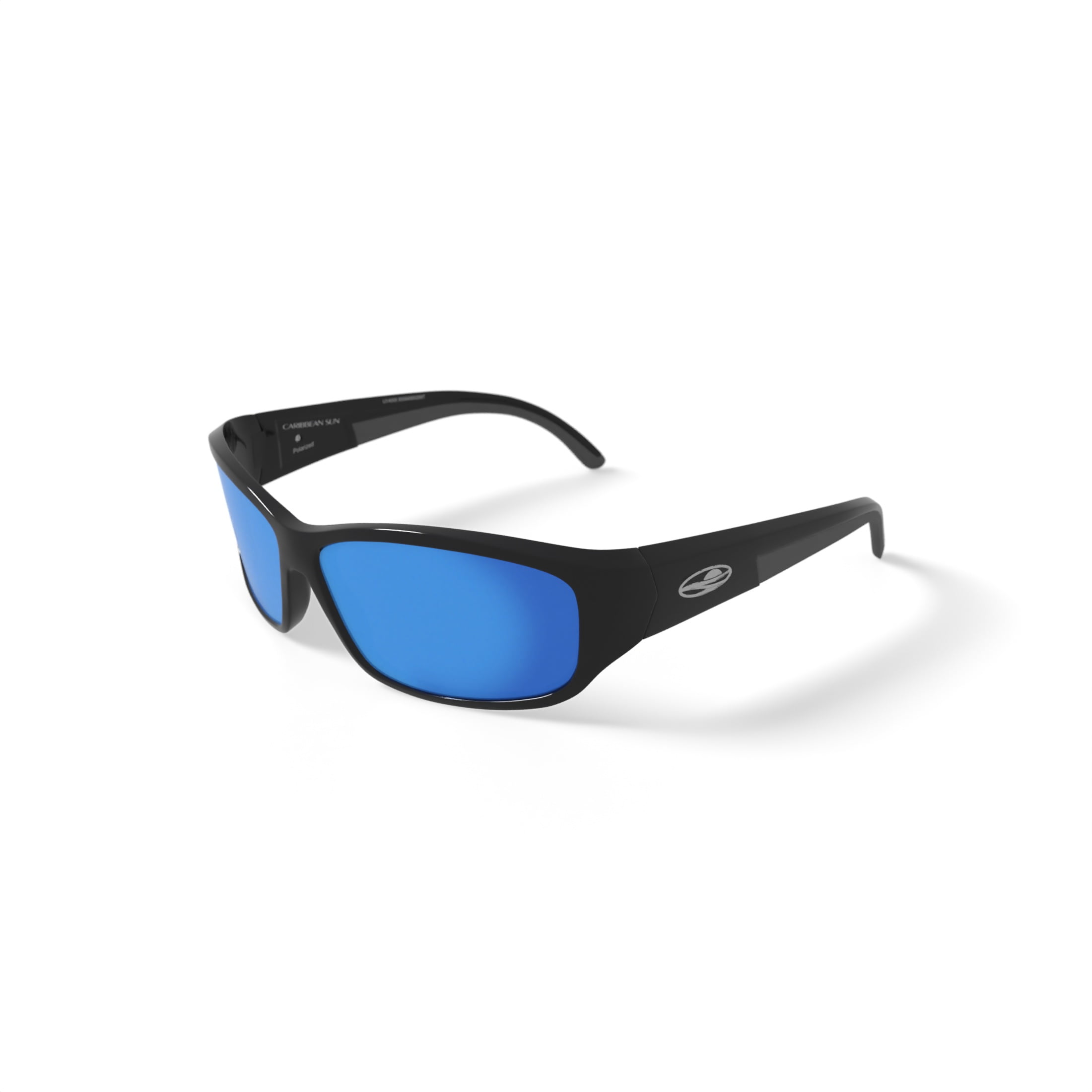 Caribbean Sun Rx'able Unisex Polarized Sport Sunglasses, Edisto, Shiny Black, 59-15-135