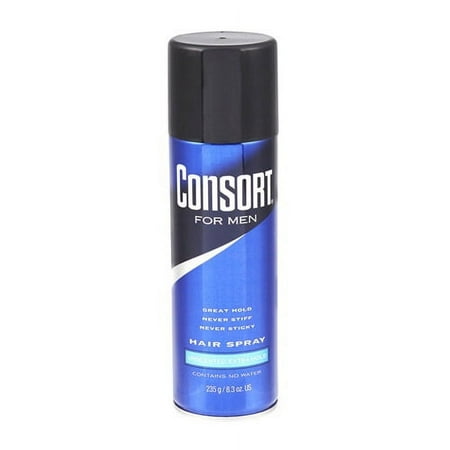 Consort Aerosol Unscented Hair Spray For Men, Extra Hold, 8.3 Oz