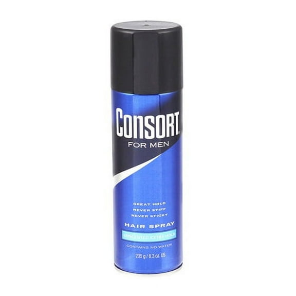 Consort Unscented Extra Hold Aerosol Hair Spray For Men, 8.3 Oz, 3 Pack