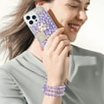 thumbnail image 5 of Compatible with iPhone 14 Pro Max Bling Case with Lanyard Strap Luxury 3D Diamond Crystal Rhinestone for Women Girls Glitter Sparkle Case Shiny Gemstone Perfume Bottle and Flower Design, Purple, 5 of 14