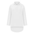 thumbnail image 5 of Itsame Womens Button Down Shirts, Long Sleeve Classic Solid Color Loose Cotton Linen Casual Tees White 2XL, 5 of 8