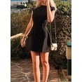 thumbnail image 6 of Biezeib Women Summer Mini Dress Solid Color Cap Sleeve A-line Dress Fashion Zipper Fake Pockets Slim Short Dress, 6 of 6