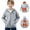 Kids Heated Sweatshirt-A107 Gray, variant on Kids Heated Sweatshirt Boys Girls 5 Heating Zones Zip up Heat Hoodie Game Day Rugby-Print Thermal Sweatshirts Teen Thick Warm Outerwear with Pockets