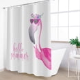 thumbnail image 3 of Pink Flamingo Shower Curtain, Funny Hot Pink Flamingos Girl''s Cute Bathroom Curtain for Bathtub Home Decor Waterproof Fabric Machine Washable with 12 Hooks,72"x84", 3 of 6