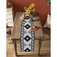thumbnail image 4 of Table Runners 90 Inches Long Dress Scarves, Haze Blue Boho Farmhouse Coffee/Dining/Kitchen Table Runner for Living Room, Farmhouse Retro Southwest Aztec Motifs 13x90 Inch, 4 of 7