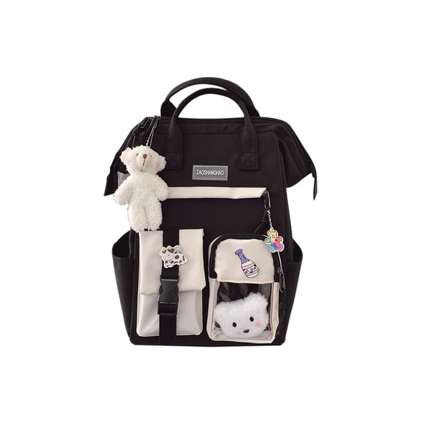 Para Mujer Mochila Color en Mochila para La Escuela Mochila (Negro)