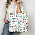 thumbnail image 5 of Nurse Medical Doodle Tote Bag | Doctor & Nurse Appreciation Gift | Healthcare Worker Canvas Bag for Work & Daily Use, 5 of 5