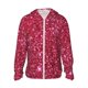 thumbnail image 1 of Fotbe Pink Glitter Chaqueta con Protección Solar UPF 50+ para Hombre y Mujer, Camisa con Capucha y Bolsillos-Small, 1 of 7