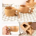 thumbnail image 5 of FNNMNNR Coffee Cup Rubber Wood Water Cup Handmade Breakfast Milk Mug Decorative Drinking Teacup, 5 of 9