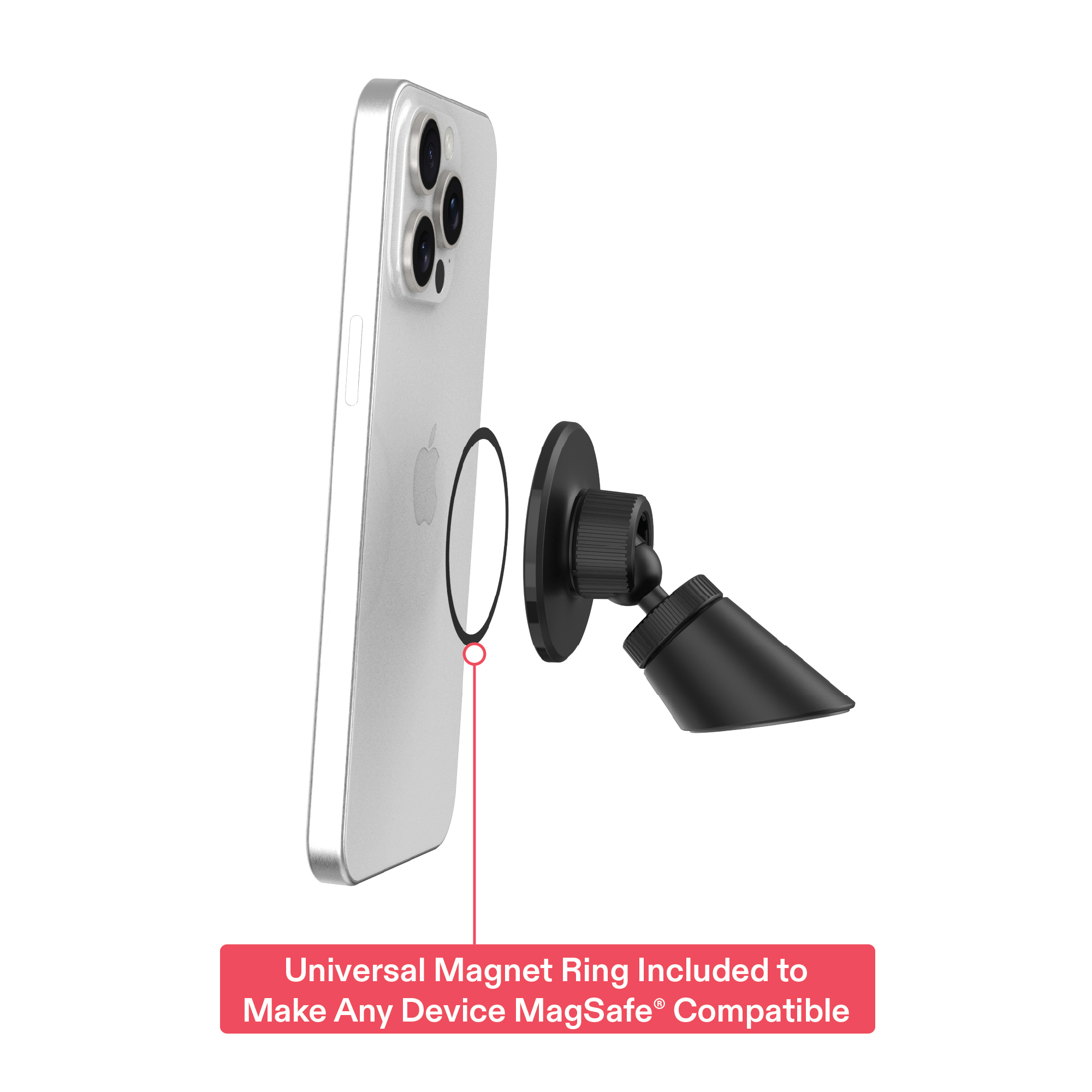 onn Magnetic Car Vent/Dash Phone Mount, Black photo 7