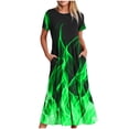 thumbnail image 1 of Mefallenssiah Robe Imprimée à Manches Courtes et Col Rond pour Femmes, 1 of 4