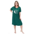 thumbnail image 3 of FEREMO 2 Pack Plus Size Nightgowns for Women Short Sleeve Printed Sleepwear, 3 of 6