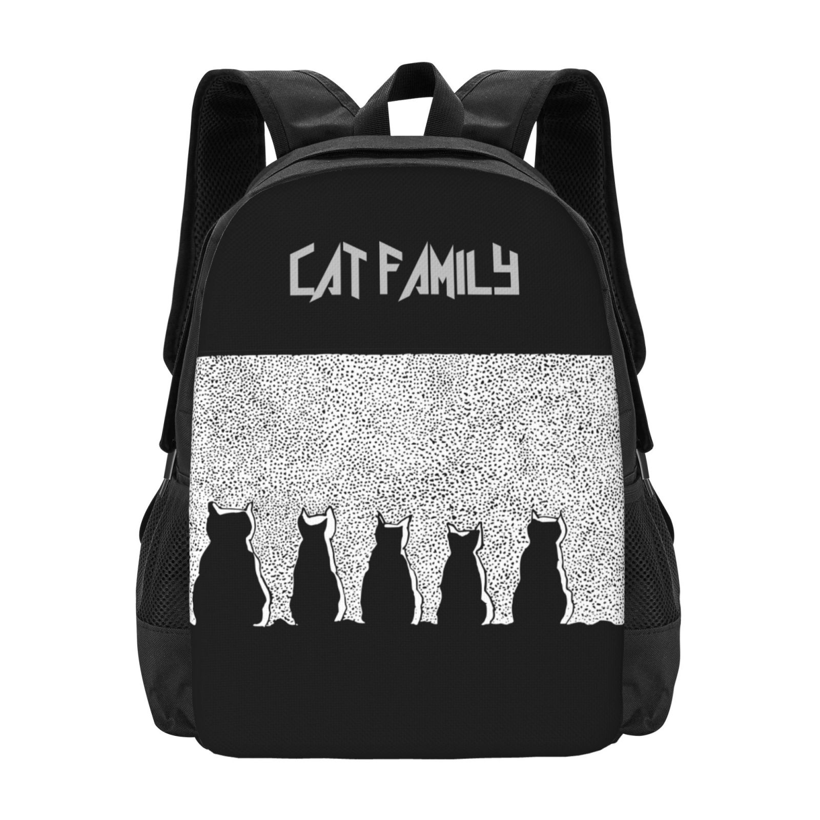 Lightweight Backpack, Moonlight Retro Line Art Cats Pattern Casual Backpack Men Outdoor Student