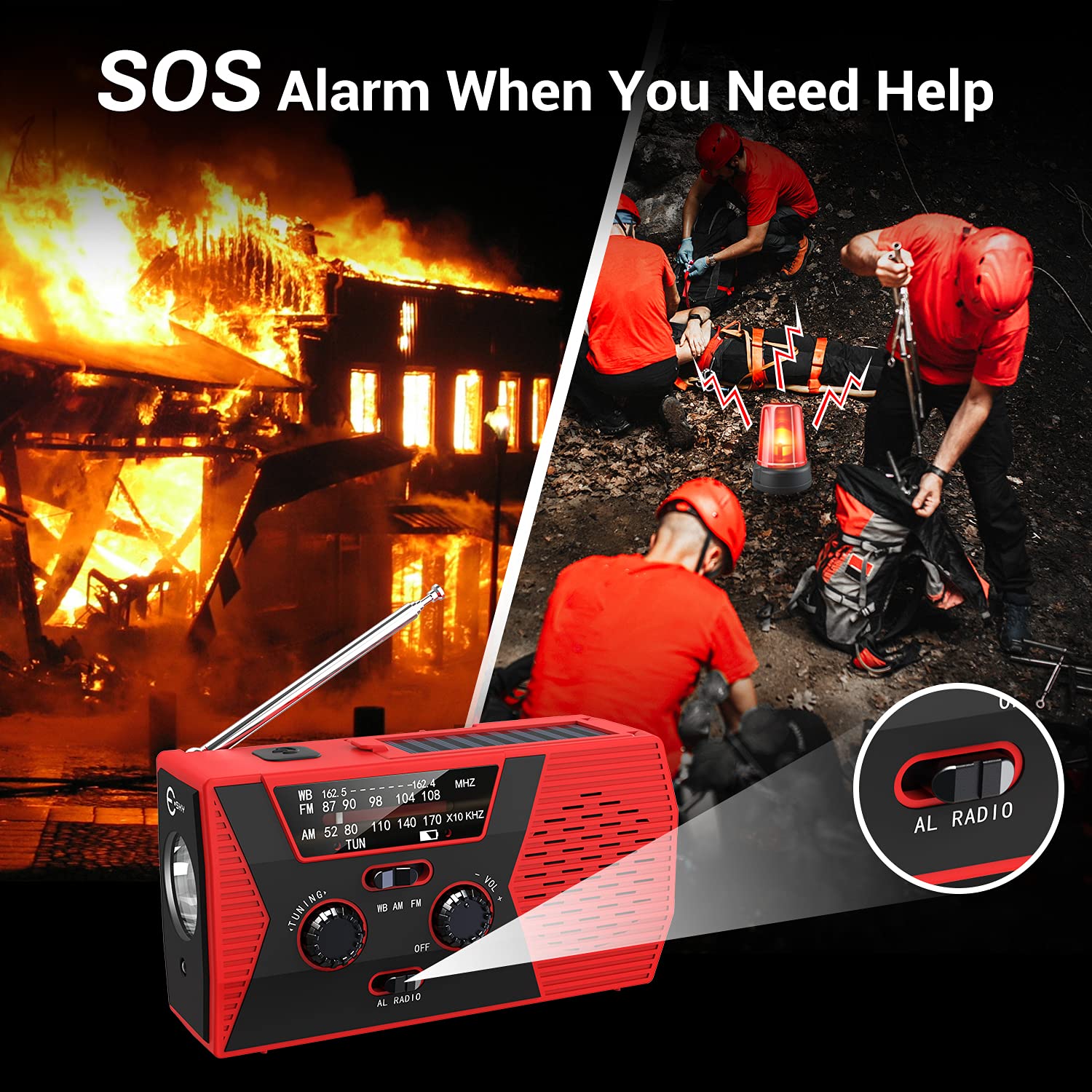 Anpro Emergency Weather Radio with Solar and Hand Crank photo 8