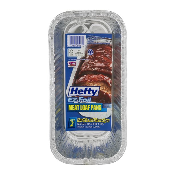 Hefty EZ Foil Meat Loaf Pans 9 in. x 5 in. 2 CT