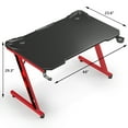 thumbnail image 4 of Homall 44 Inches Z-Shaped Gaming Desk Carbon Fiber Surface Desk with Cup Holder & Headphone Hook, Classic Red, 4 of 7