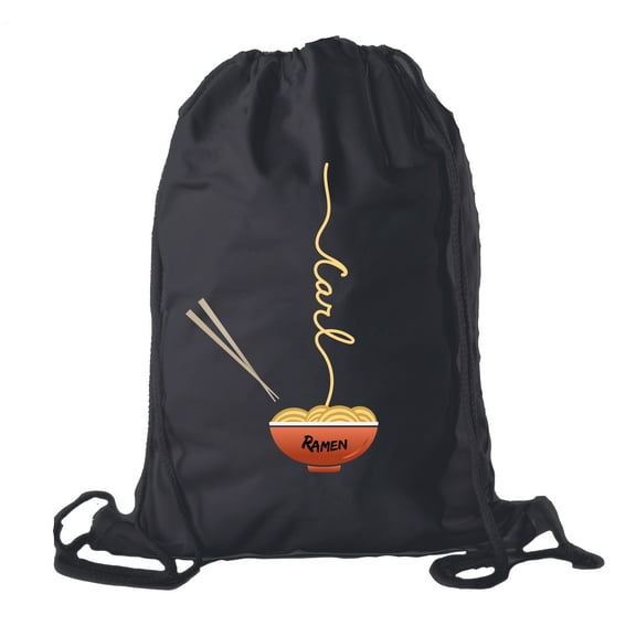 Ramen noodle Backpack Personalized Drawstring Bag Cotton Canvas Cinch Backpacks