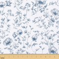 Manfei Blue Toile 100% Cotton Fabric 5 Yards, Delicate Bloom Fabric for ...