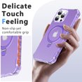 thumbnail image 2 of Allytechgroup Magsafe Compatible for Apple iPhone 16 Pro Max Case, [Include 1x Screen Protector] Matte Back Cover Magnetic Slim Fit Ring Holder Kickstand Bumper Case for Women Men, Purple, 2 of 6
