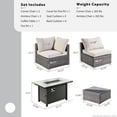 thumbnail image 3 of Ovios 6 Pieces Patio Fire Pit Set Outdoor Wicker Sectional Sofa Conversation Set with Coffee Table,Beige, 3 of 7