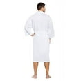 thumbnail image 3 of Turquaz Linen Lightweight Long Waffle Kimono Unisex Spa Robe (One Size, White), 3 of 5