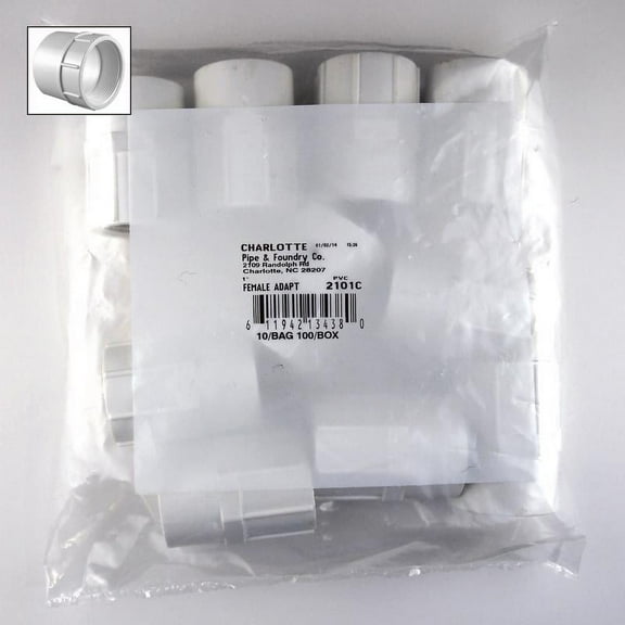 Charlotte Pipe & Foundry PVC02101C1000HA 1 in. FPT Schedule 40 PVC Adapter