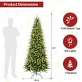 thumbnail image 6 of Makeatree 7 ft Pre-Lit Pencil Christmas Tree, Artificial Slim Xmas Tree with 1180 PE & PVC Mixed Branches, 400 LED Lights, 6 of 11