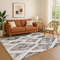 Addison Rugs Mayfield Premium Machine Washable Transitional Aztec Gray Rectangle Rug, 2'6" x 3'10"